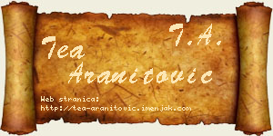 Tea Aranitović vizit kartica